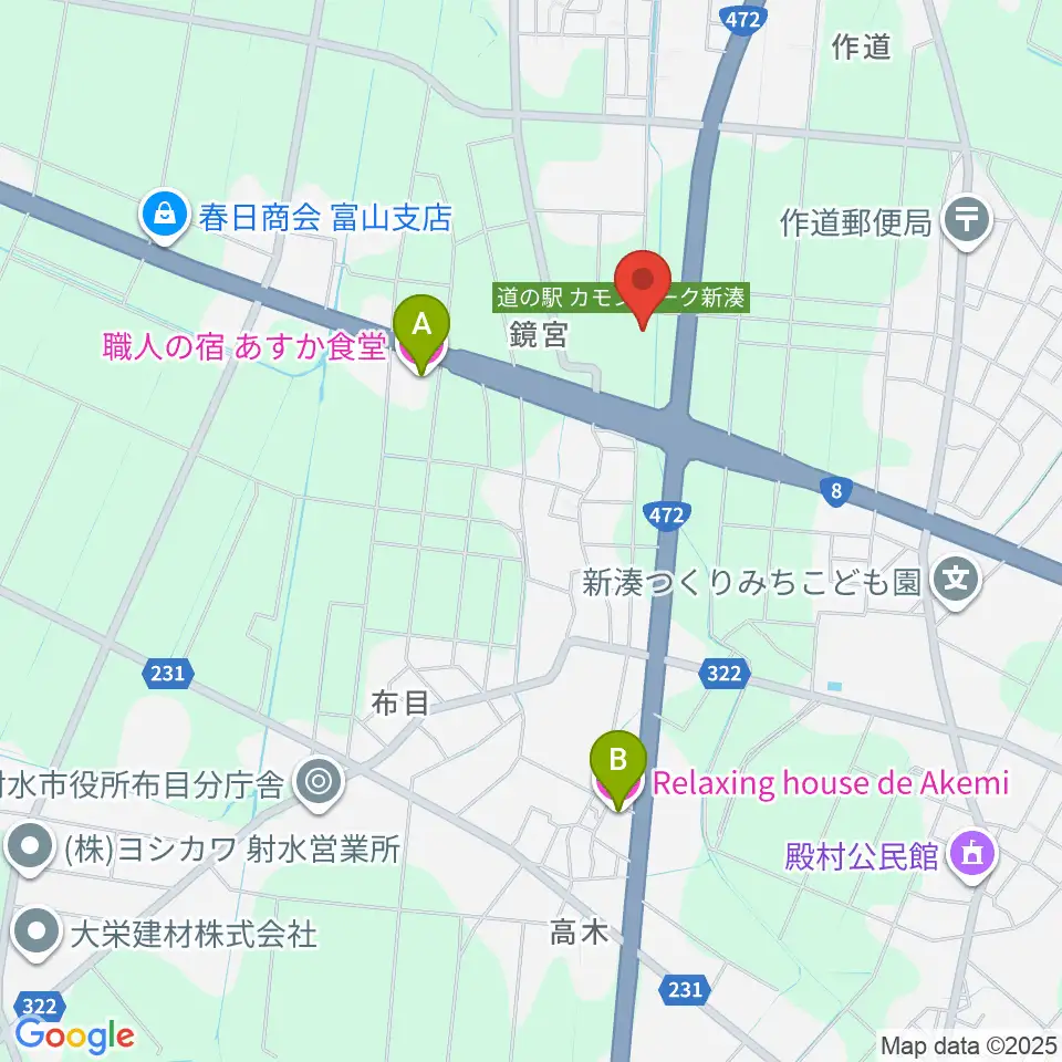 射水市新湊博物館周辺のホテル一覧地図