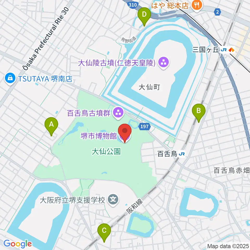 堺市博物館周辺のホテル一覧地図