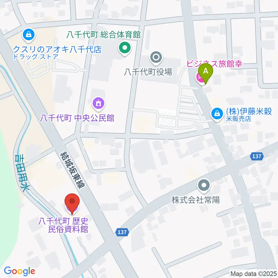 八千代町歴史民俗資料館周辺のホテル一覧地図