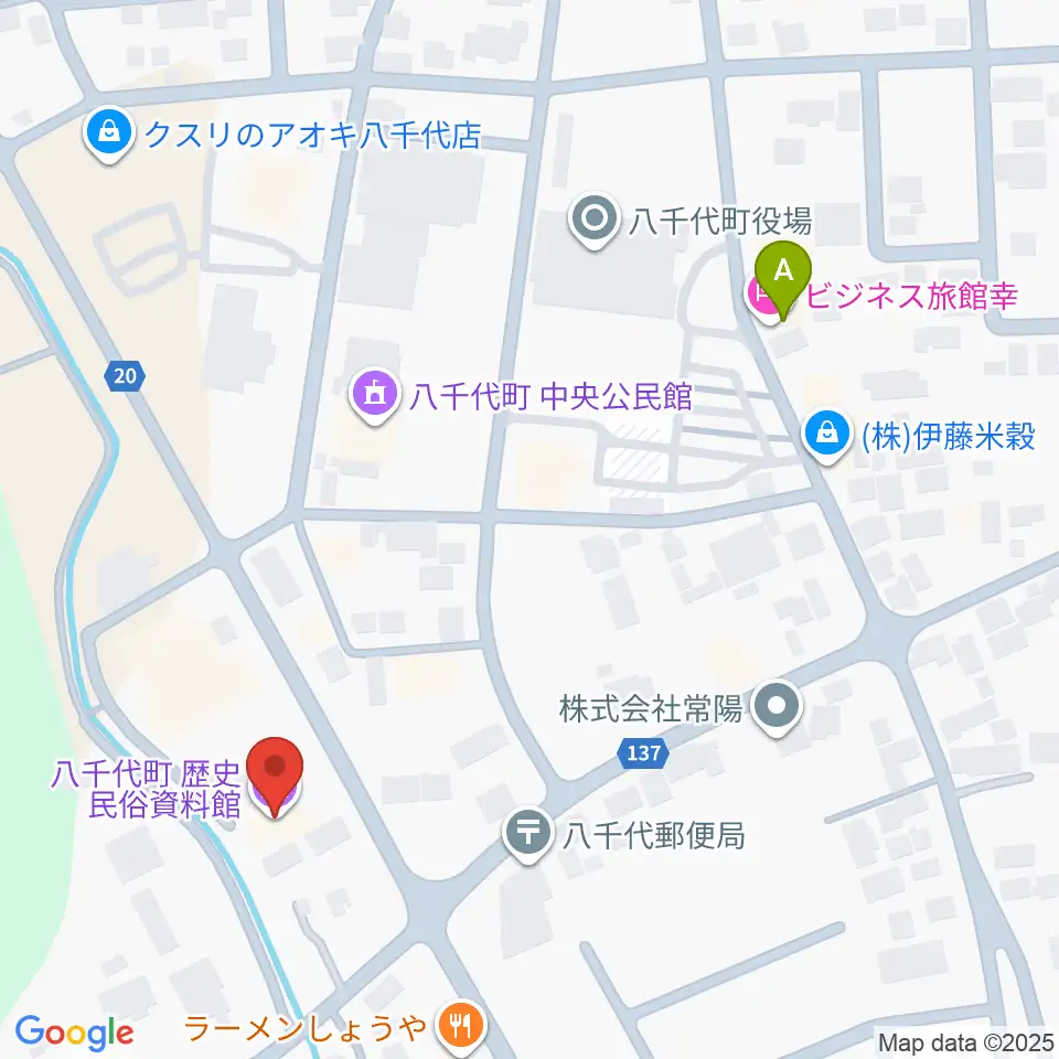 八千代町歴史民俗資料館周辺のホテル一覧地図