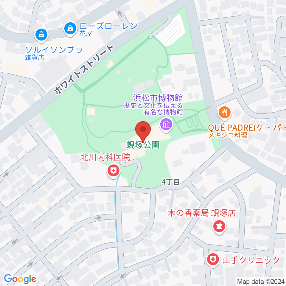 浜松市博物館周辺のホテル一覧地図