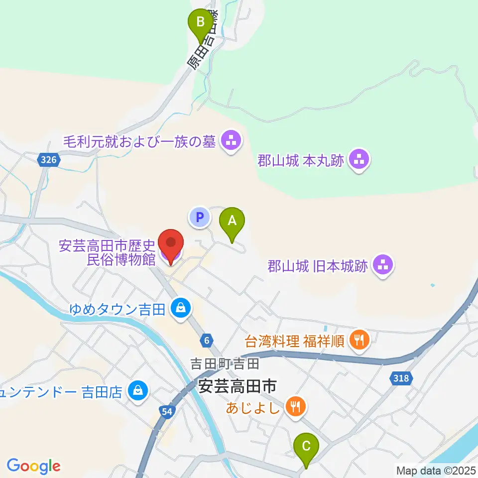 安芸高田市歴史民俗博物館周辺のホテル一覧地図