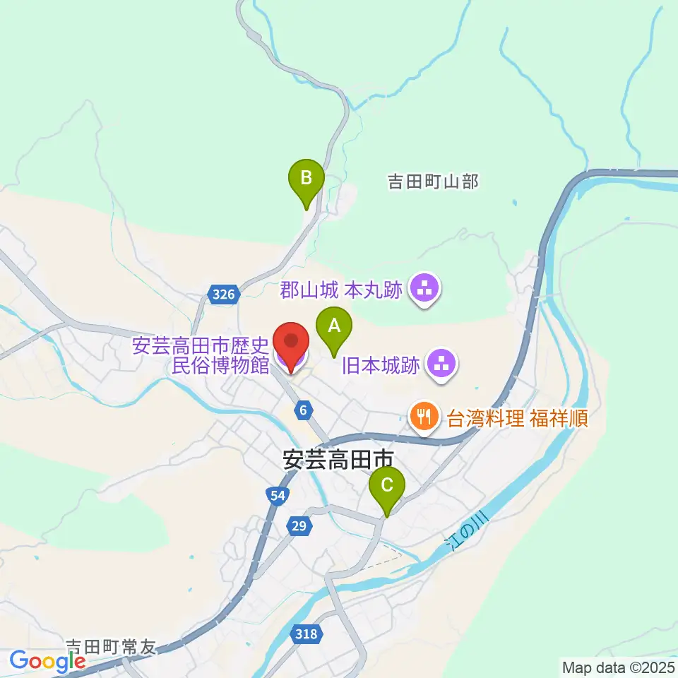安芸高田市歴史民俗博物館周辺のホテル一覧地図
