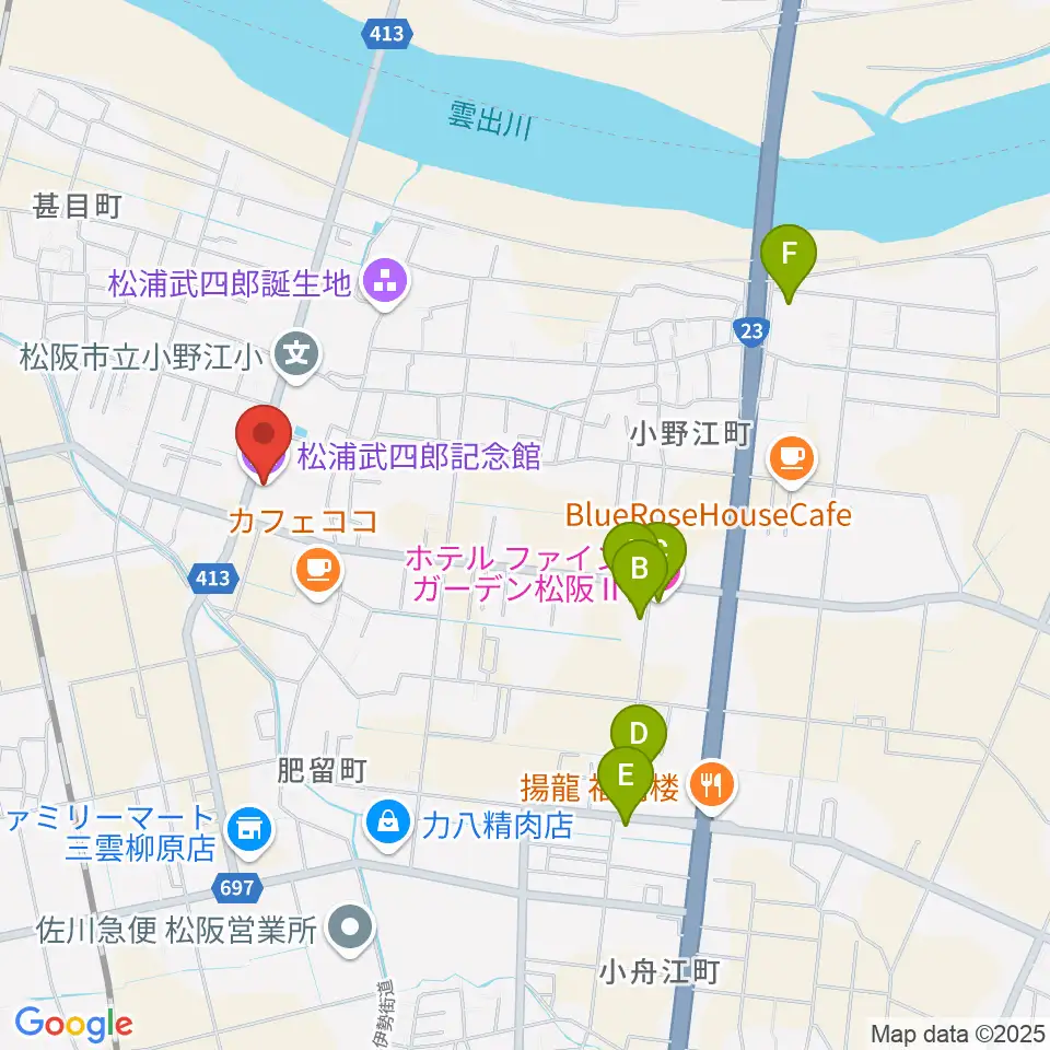 松浦武四郎記念館周辺のホテル一覧地図