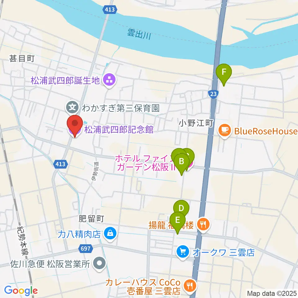 松浦武四郎記念館周辺のホテル一覧地図