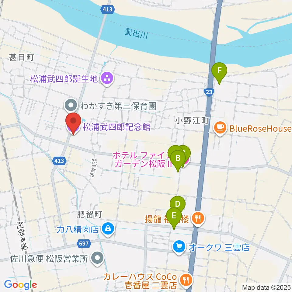 松浦武四郎記念館周辺のホテル一覧地図
