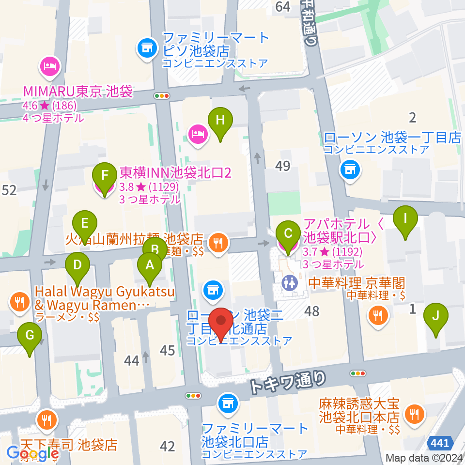 Vivo Sound Studio周辺のホテル一覧地図