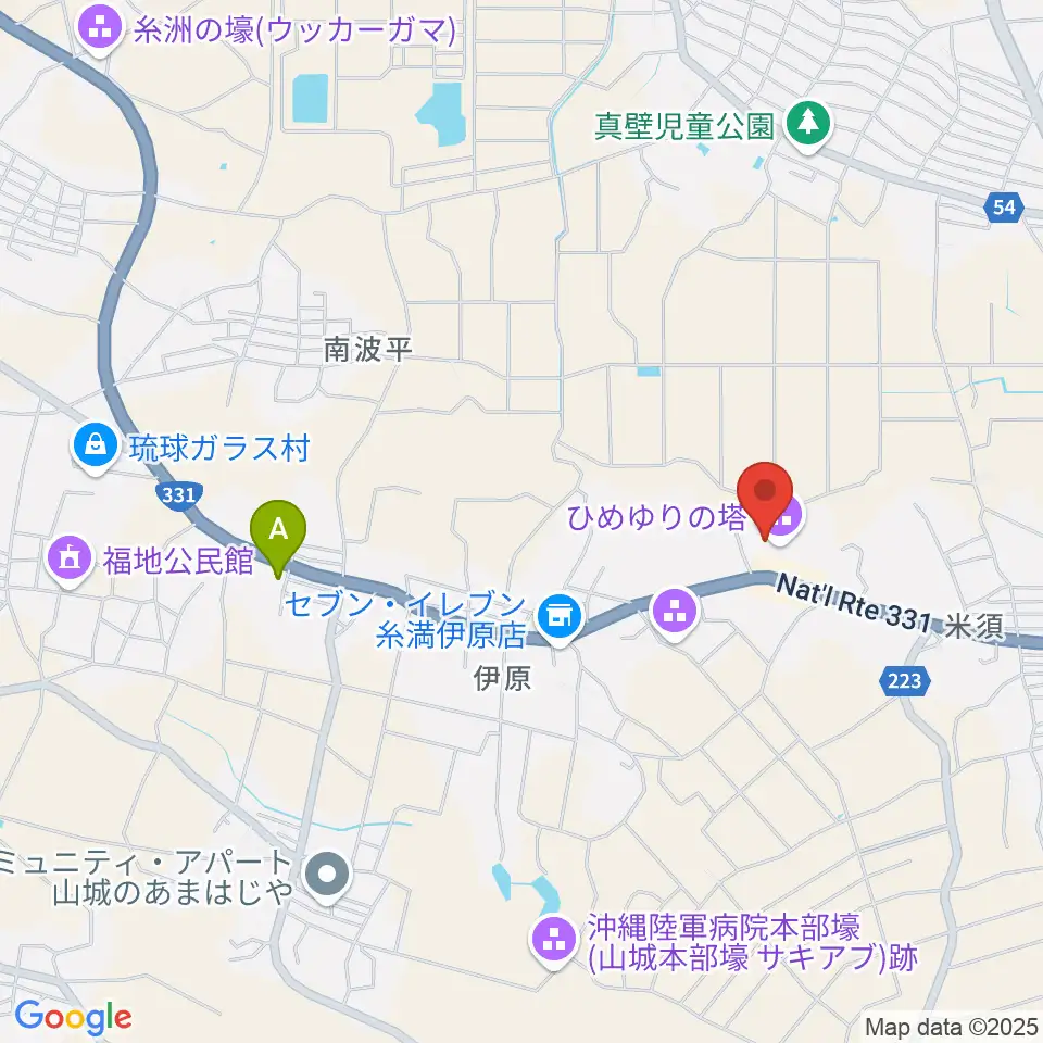 ひめゆり平和祈念資料館周辺のホテル一覧地図