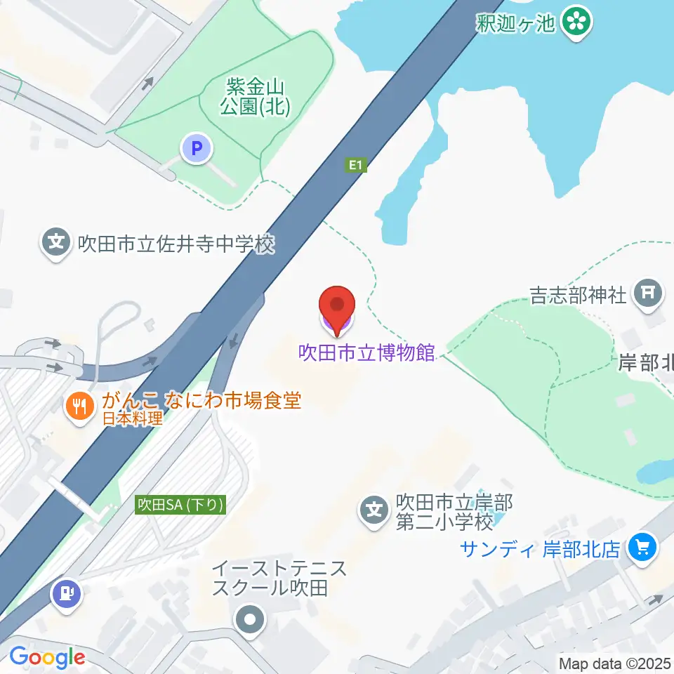 吹田市立博物館周辺のホテル一覧地図