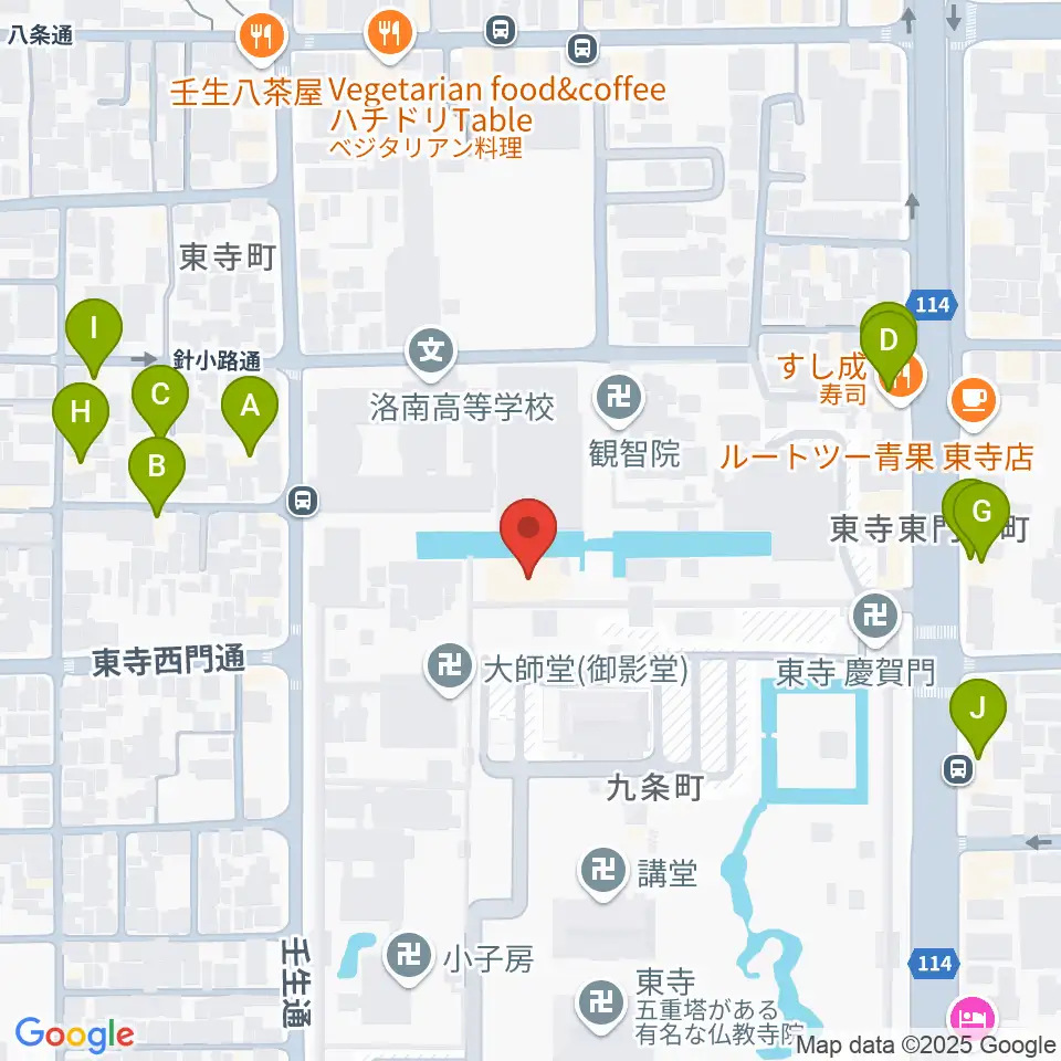 東寺宝物館周辺のホテル一覧地図