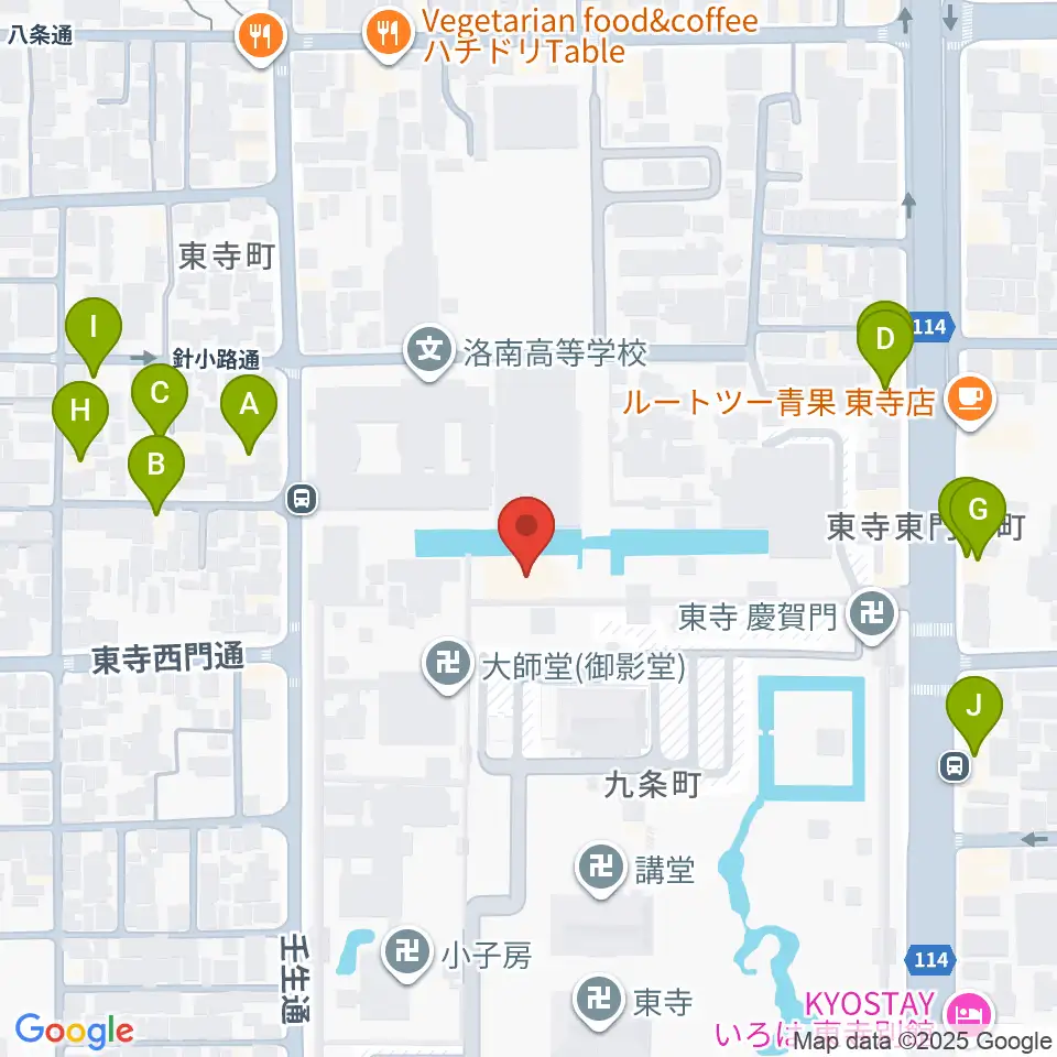 東寺宝物館周辺のホテル一覧地図