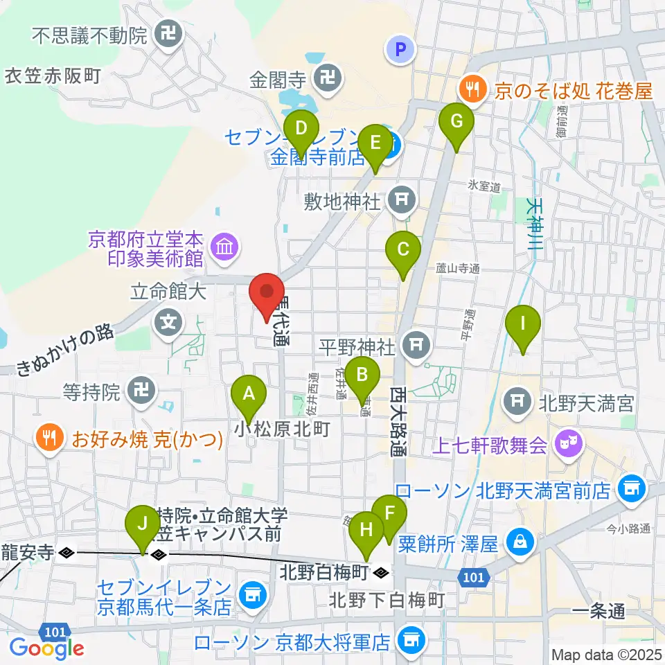 立命館大学国際平和ミュージアム周辺のホテル一覧地図