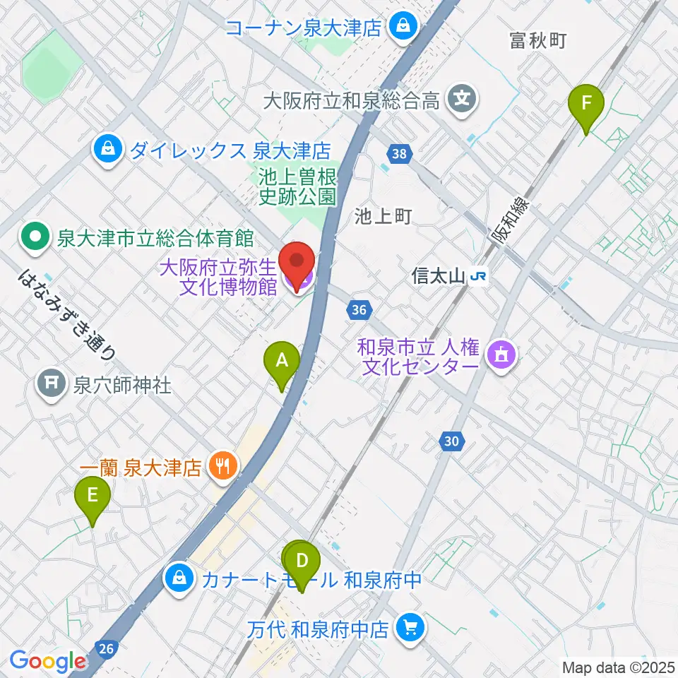 大阪府立弥生文化博物館周辺のホテル一覧地図