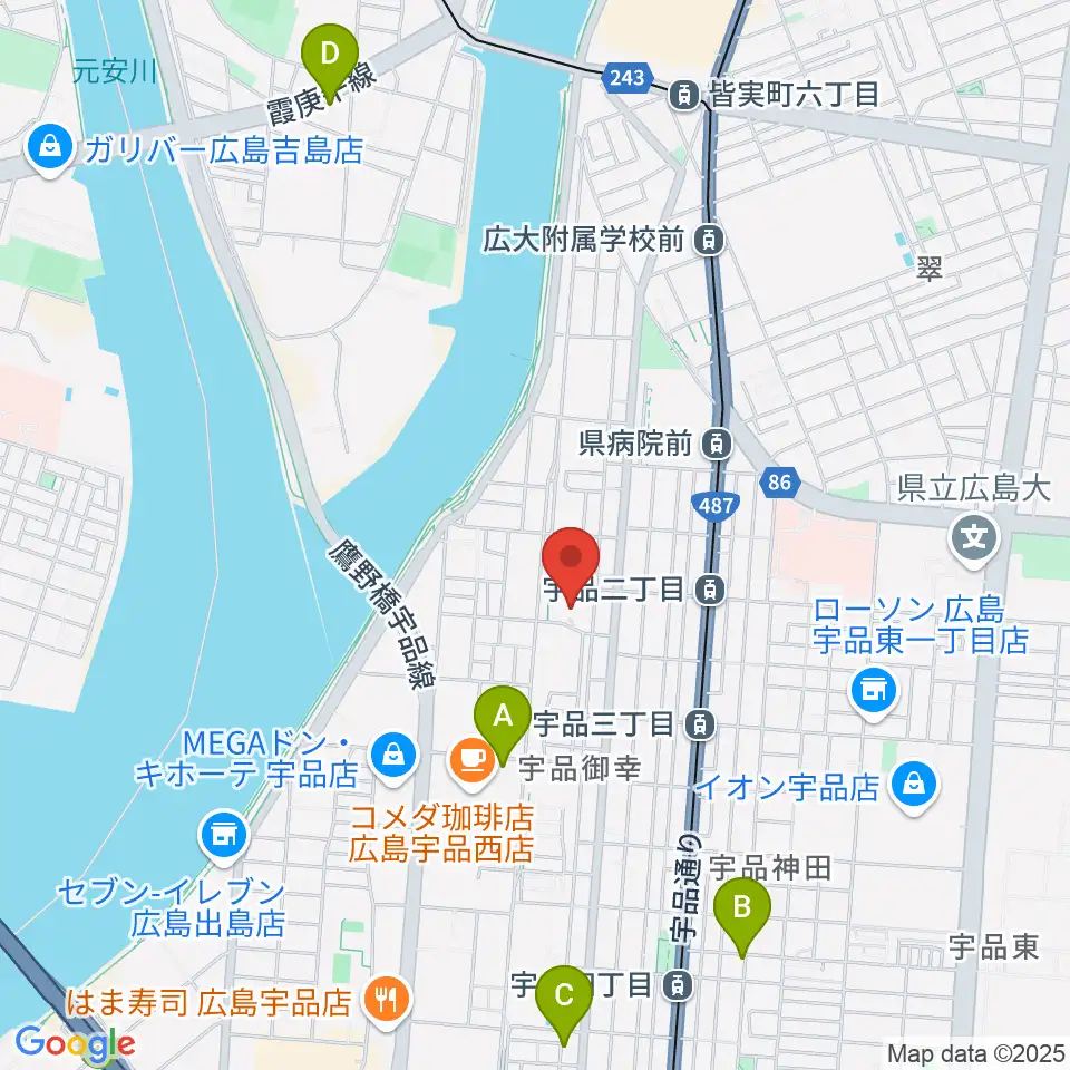 広島市郷土資料館周辺のホテル一覧地図
