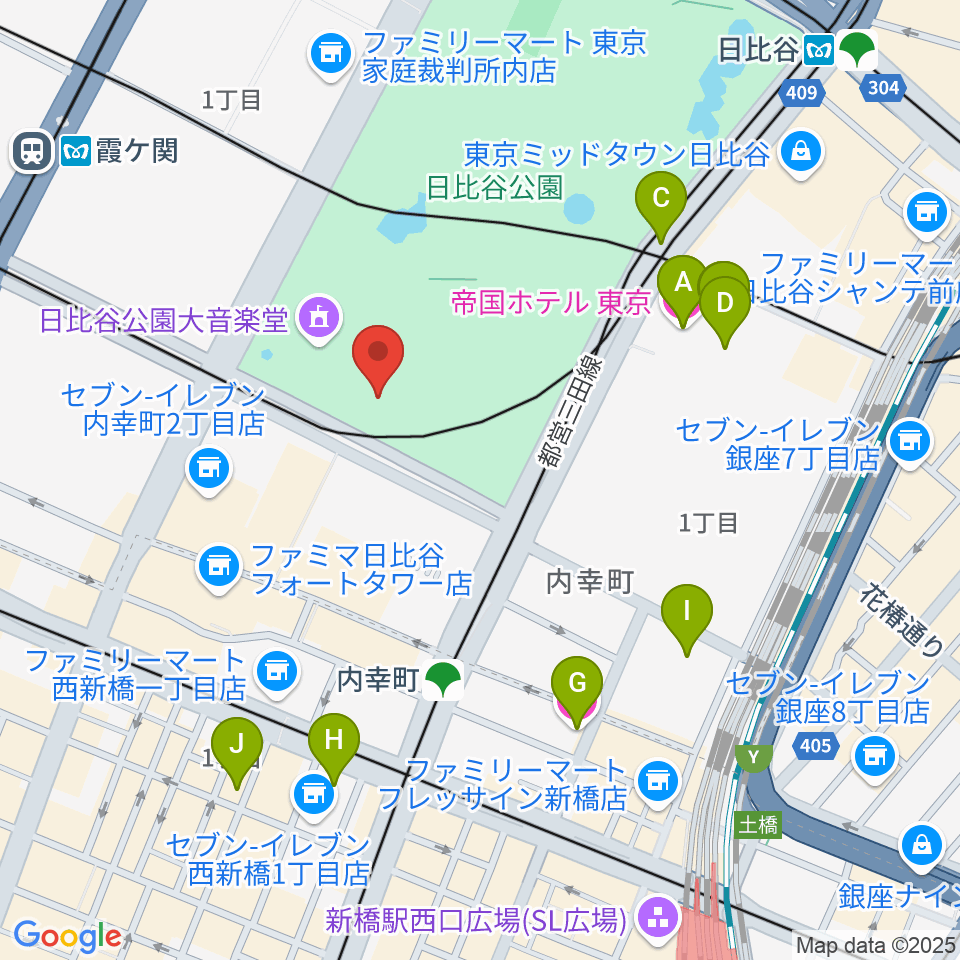 千代田区立日比谷図書文化館周辺のホテル一覧地図