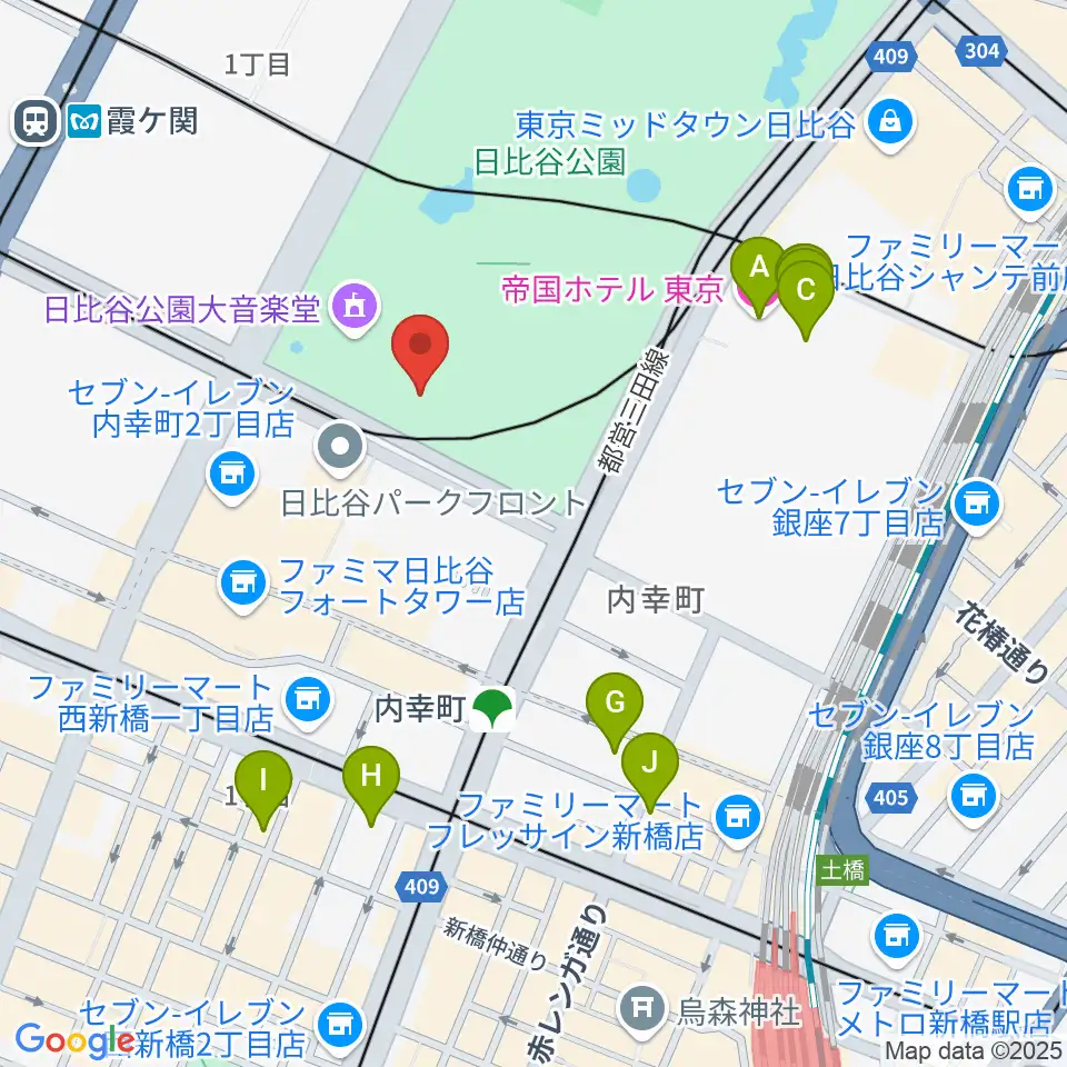 千代田区立日比谷図書文化館周辺のホテル一覧地図