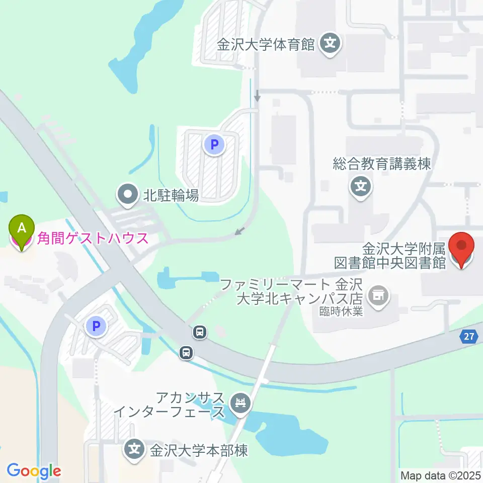 金沢大学資料館周辺のホテル一覧地図