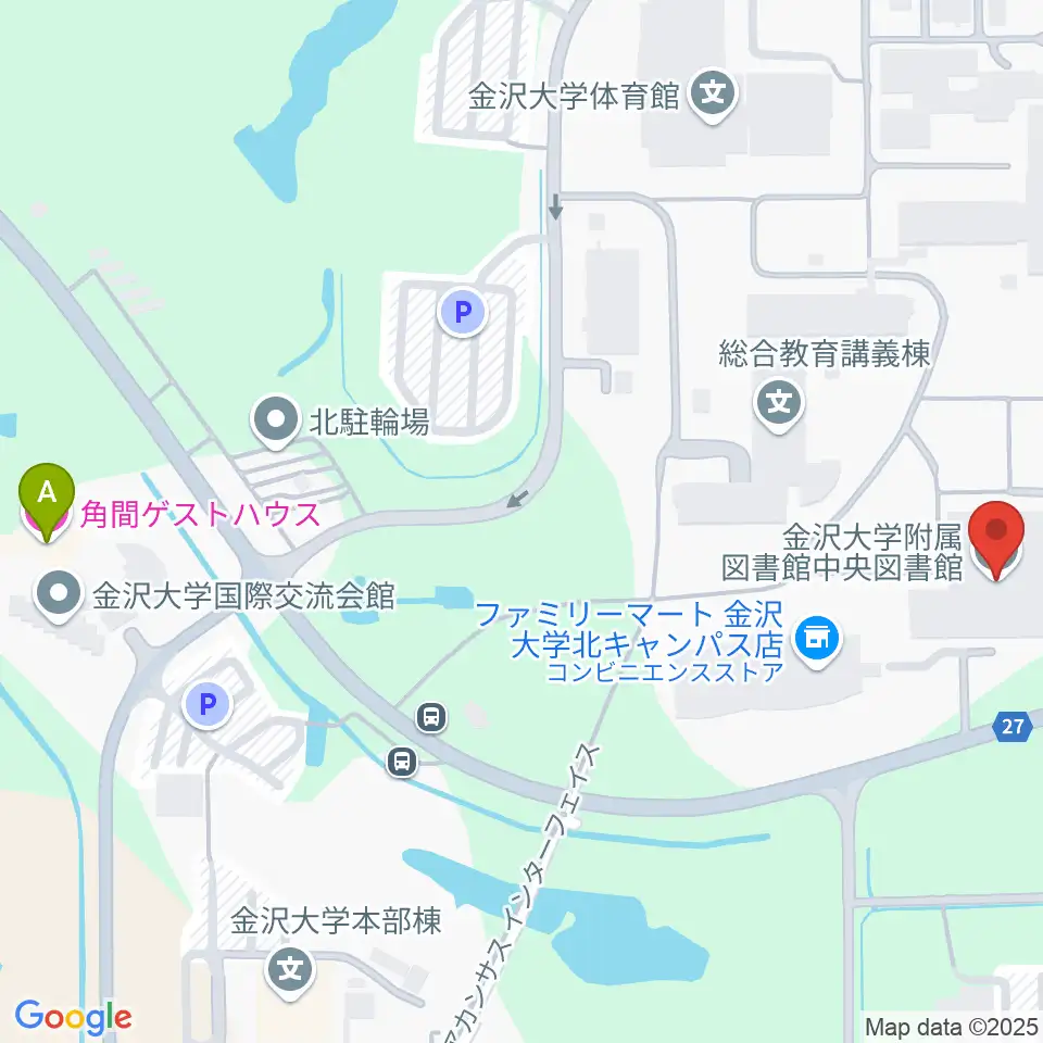 金沢大学資料館周辺のホテル一覧地図