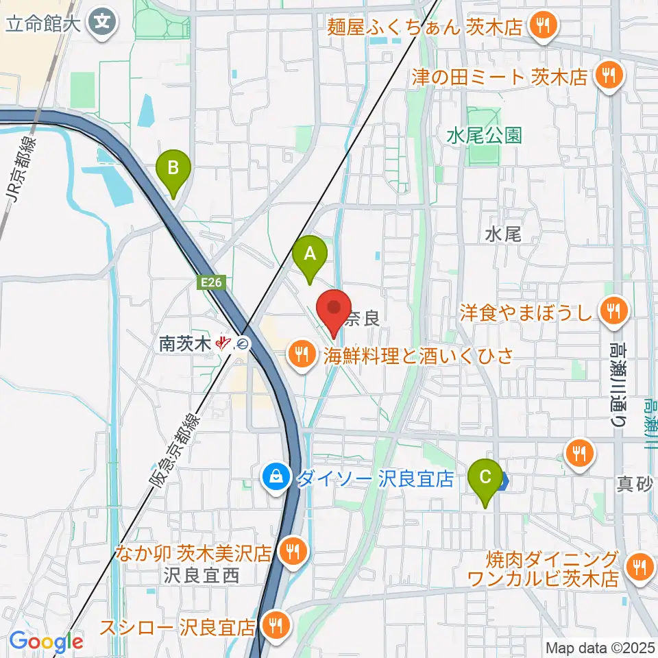 茨木市立文化財資料館周辺のホテル一覧地図