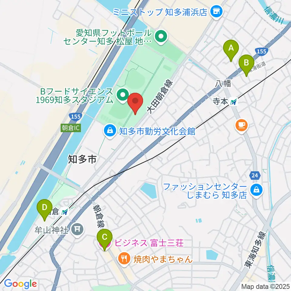 知多市歴史民俗博物館周辺のホテル一覧地図