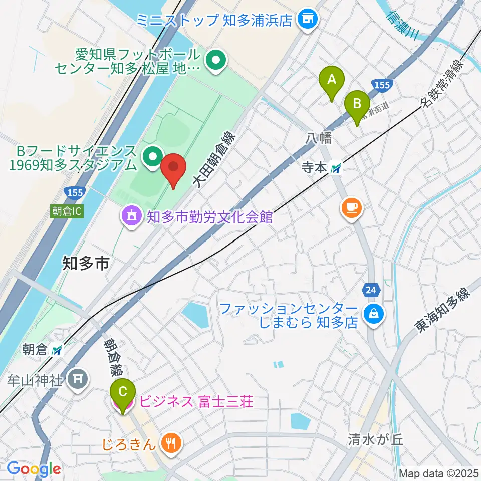 知多市歴史民俗博物館周辺のホテル一覧地図