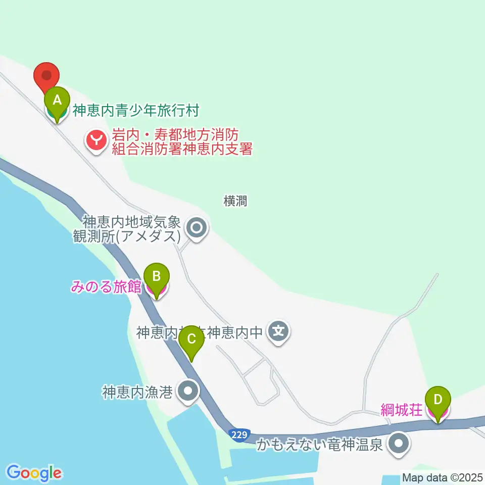 神恵内村郷土資料館周辺のホテル一覧地図