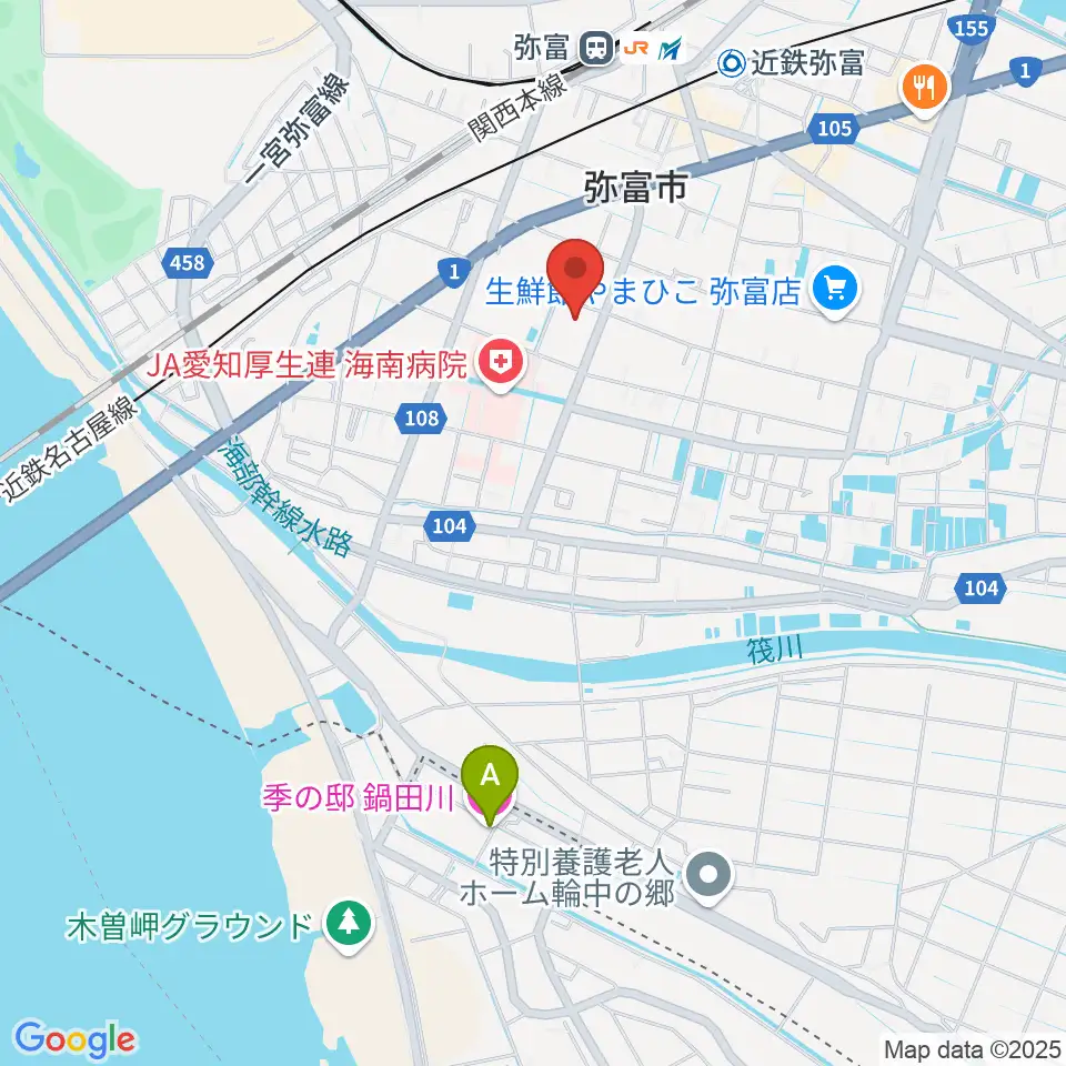 弥富市歴史民俗資料館周辺のホテル一覧地図