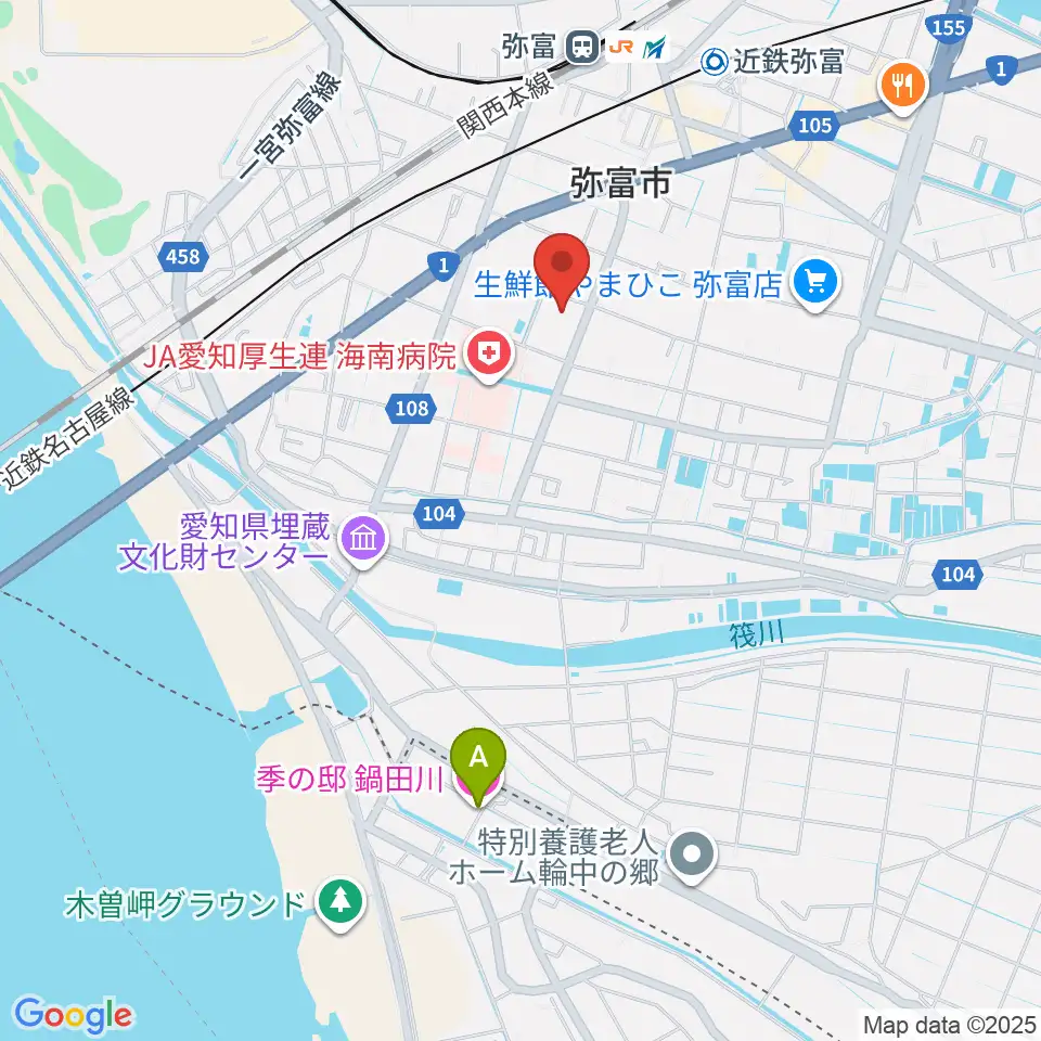 弥富市歴史民俗資料館周辺のホテル一覧地図