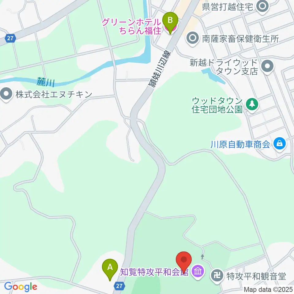 ミュージアム知覧周辺のホテル一覧地図