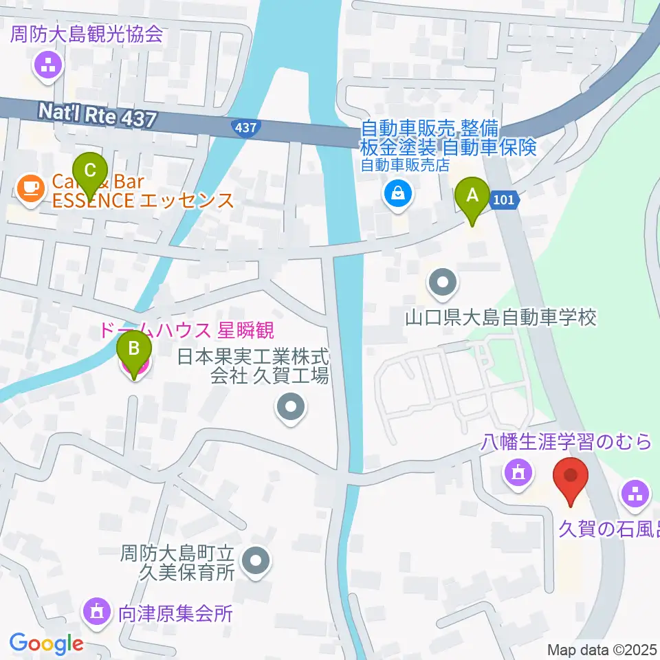 周防大島町久賀歴史民俗資料館周辺のホテル一覧地図