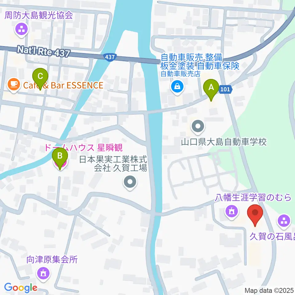周防大島町久賀歴史民俗資料館周辺のホテル一覧地図