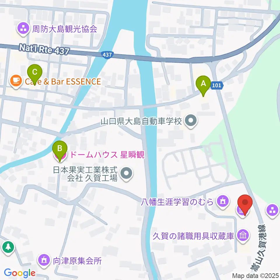 周防大島町久賀歴史民俗資料館周辺のホテル一覧地図