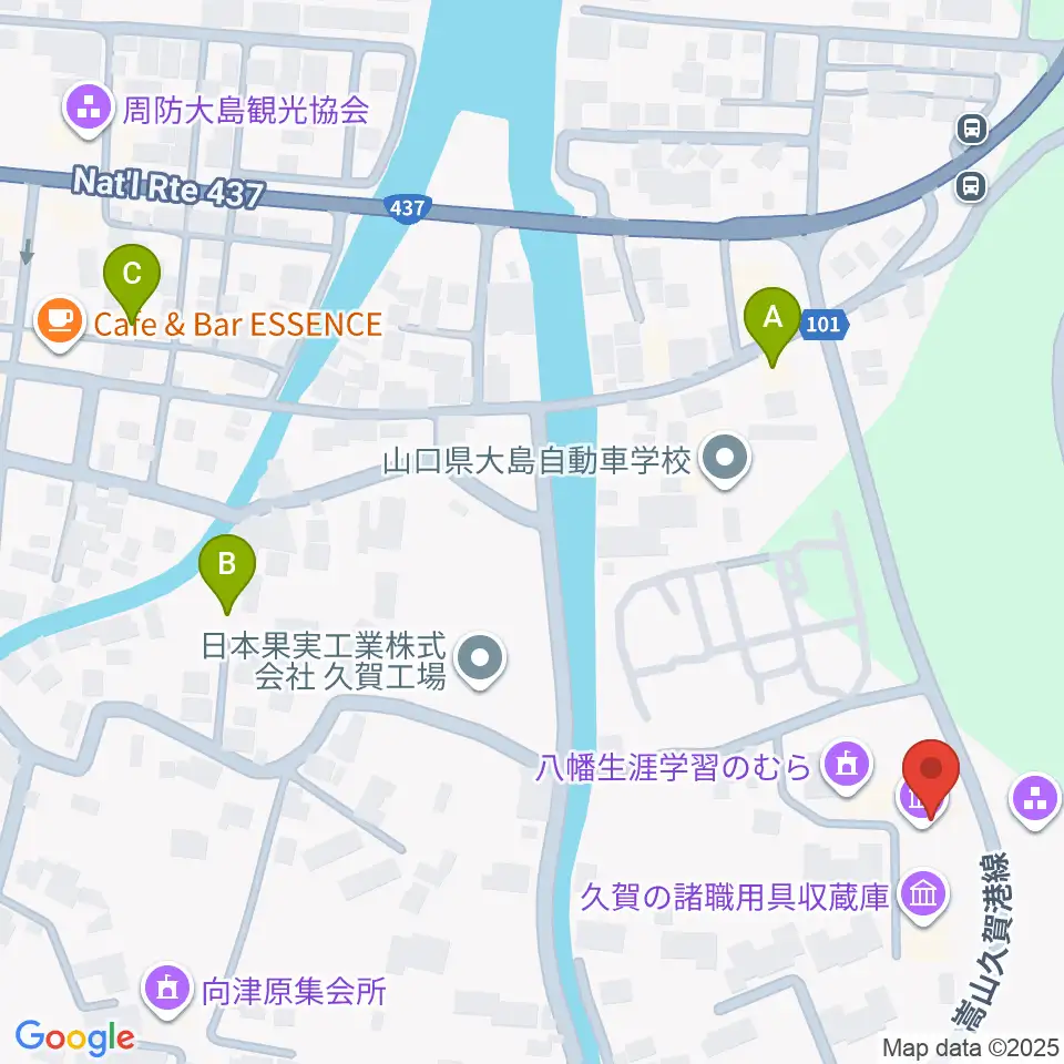 周防大島町久賀歴史民俗資料館周辺のホテル一覧地図