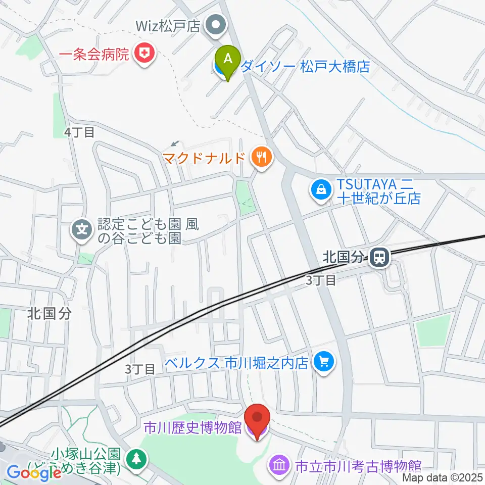 市立市川歴史博物館周辺のホテル一覧地図