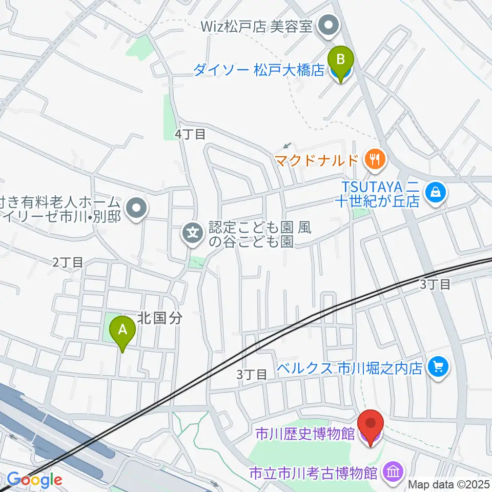 市立市川歴史博物館周辺のホテル一覧地図