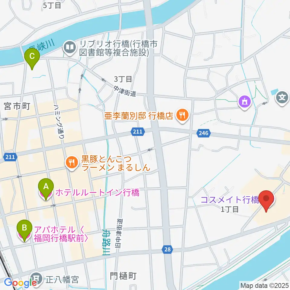 行橋市歴史資料館周辺のホテル一覧地図