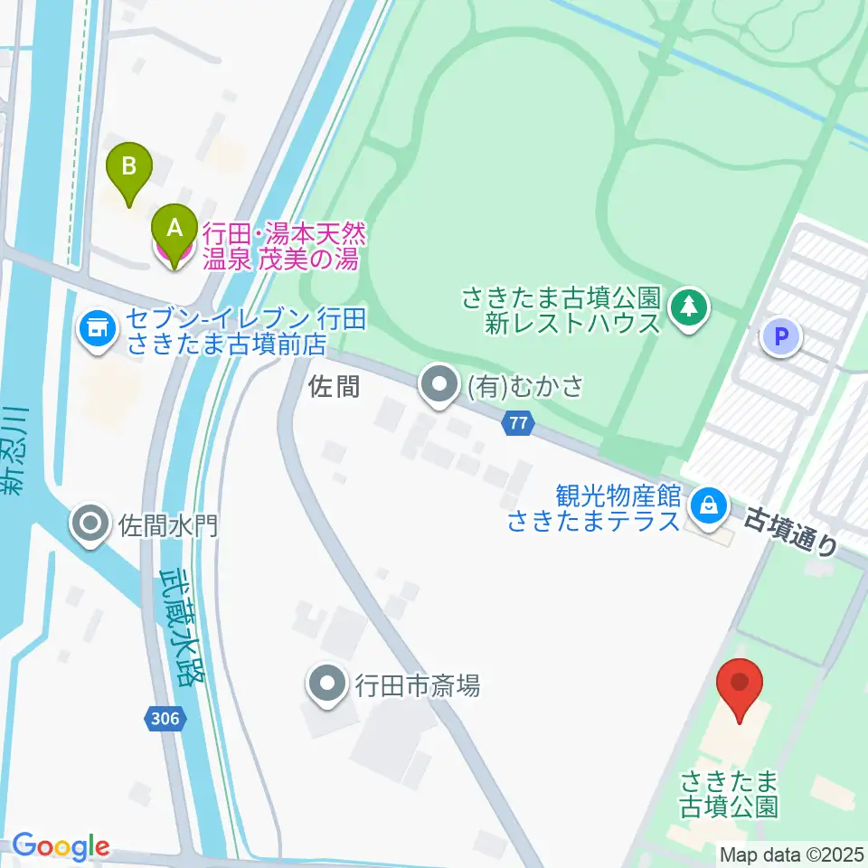 埼玉県立さきたま史跡の博物館周辺のホテル一覧地図