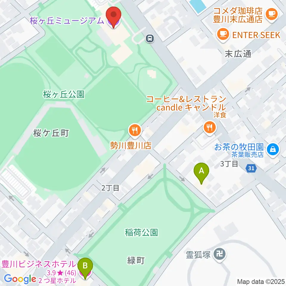 豊川市桜ヶ丘ミュージアム周辺のホテル一覧地図