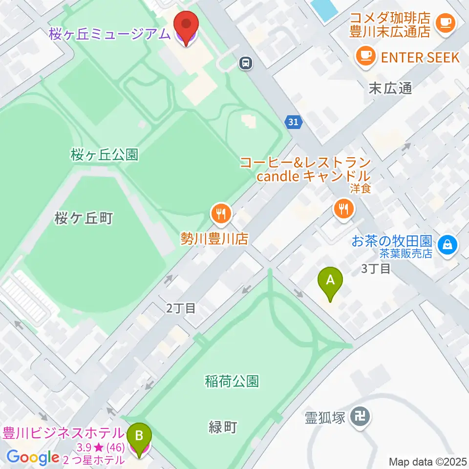 豊川市桜ヶ丘ミュージアム周辺のホテル一覧地図