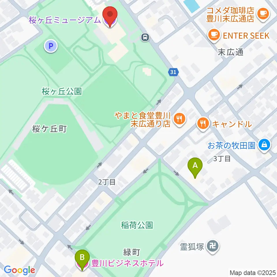 豊川市桜ヶ丘ミュージアム周辺のホテル一覧地図