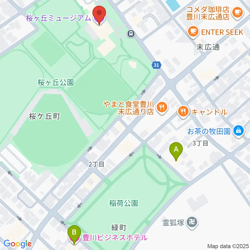 豊川市桜ヶ丘ミュージアム周辺のホテル一覧地図
