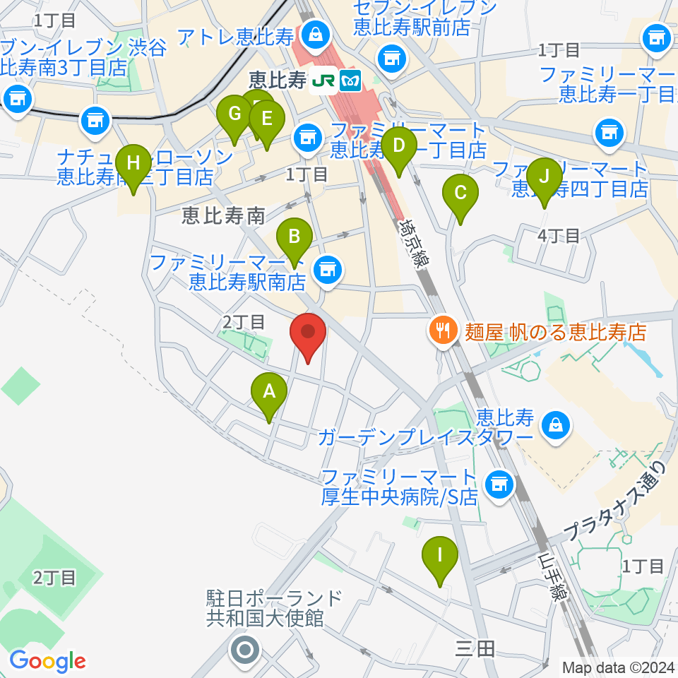 ABSレコーディングスタジオ周辺のホテル一覧地図