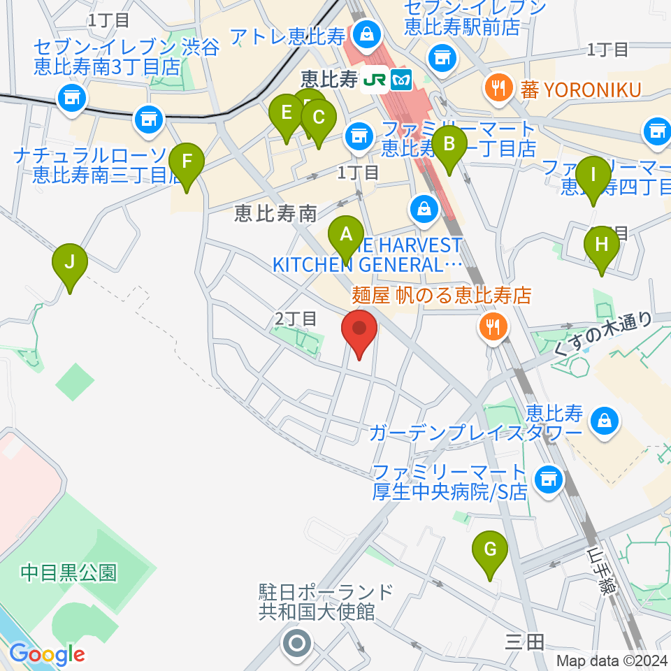 ABSレコーディングスタジオ周辺のホテル一覧地図