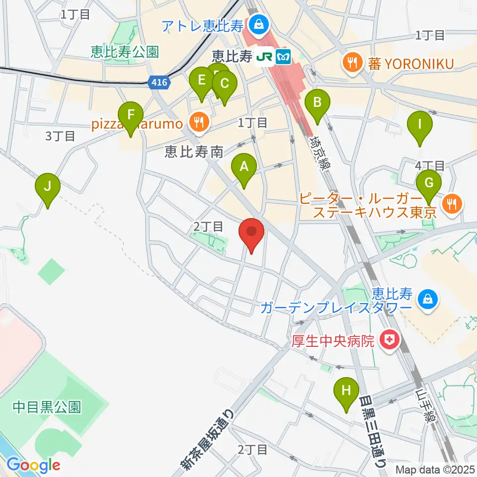 バーディハウス ABSスタジオ周辺のホテル一覧地図