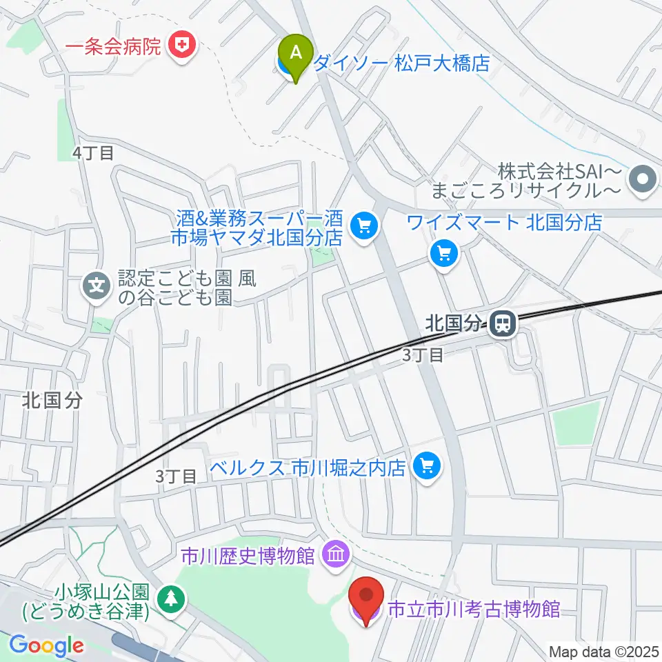 市立市川考古博物館周辺のホテル一覧地図