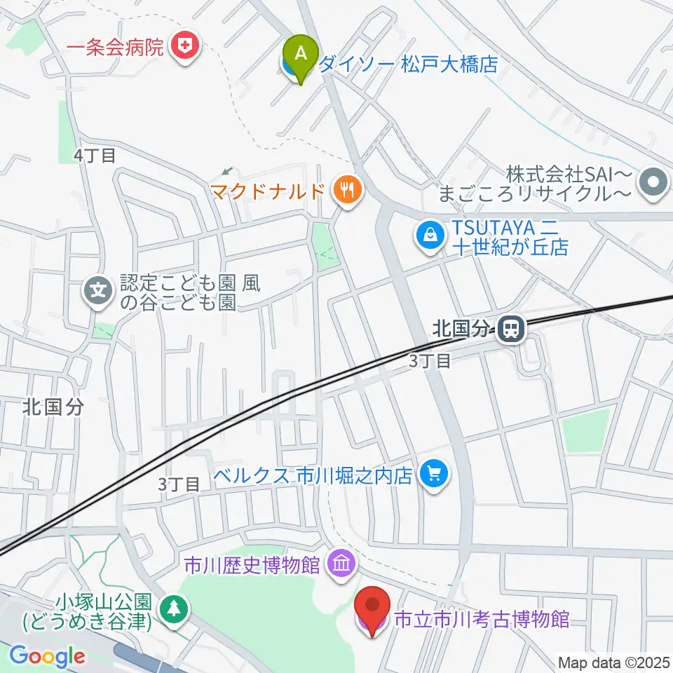 市立市川考古博物館周辺のホテル一覧地図