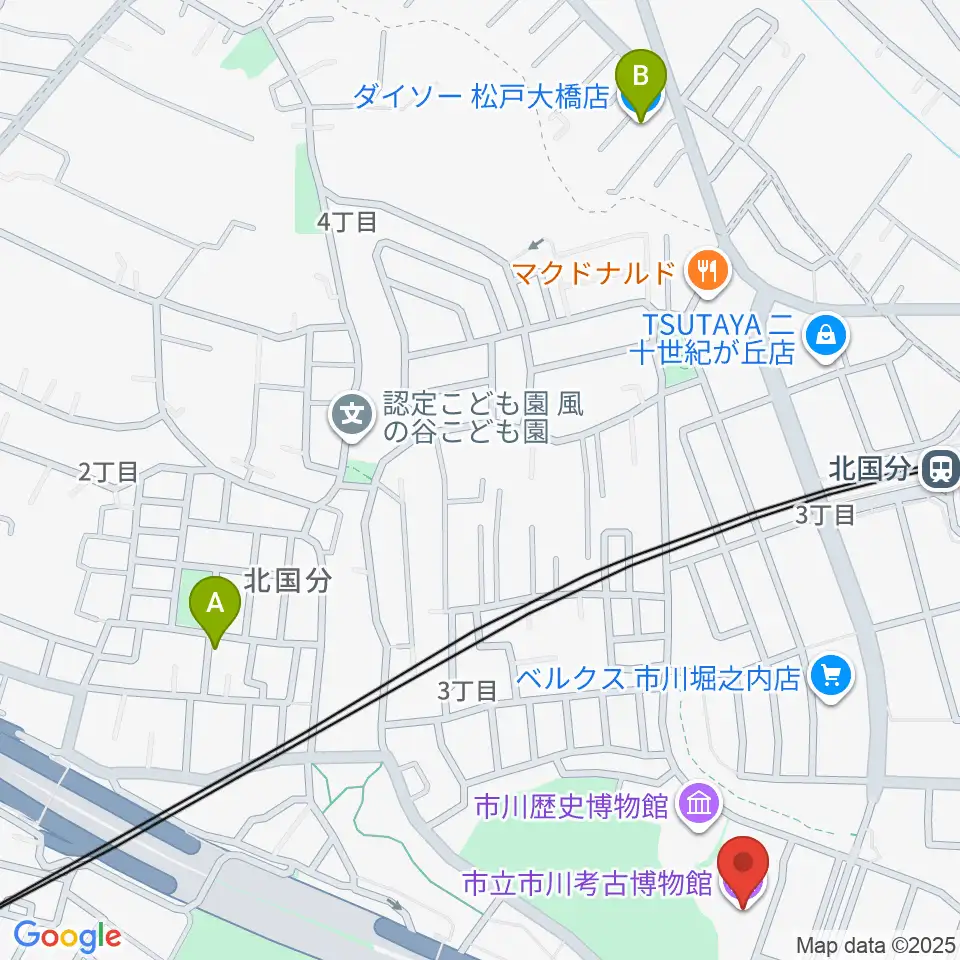 市立市川考古博物館周辺のホテル一覧地図