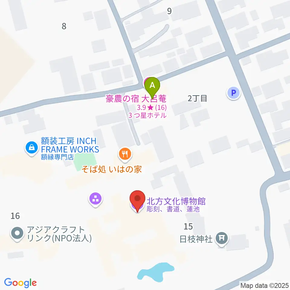 北方文化博物館周辺のホテル一覧地図