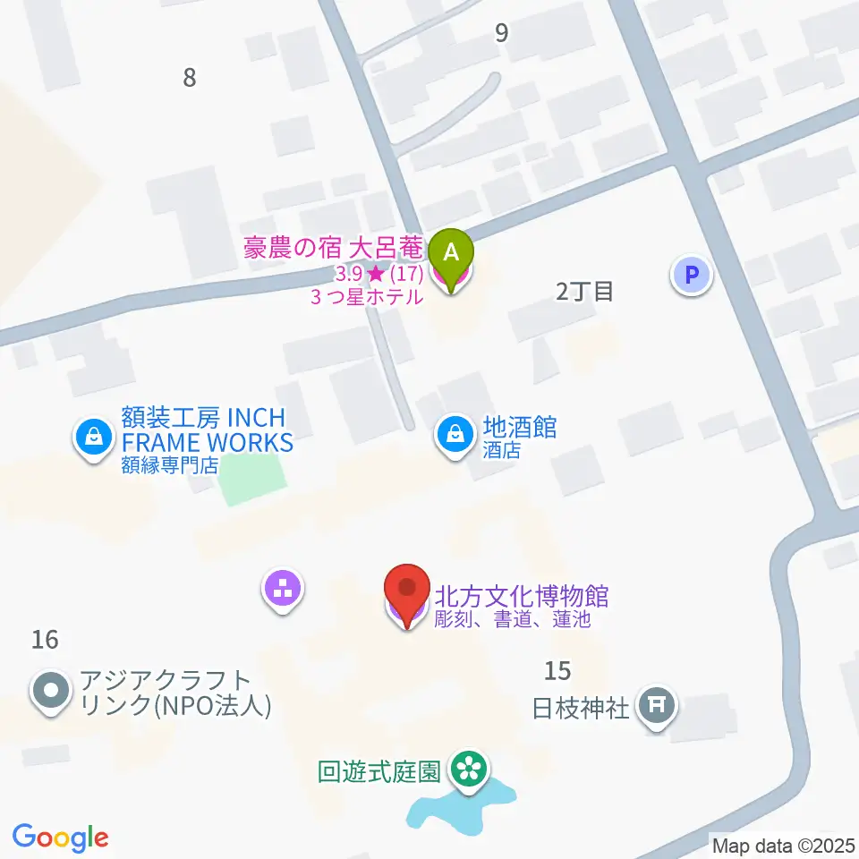 北方文化博物館周辺のホテル一覧地図