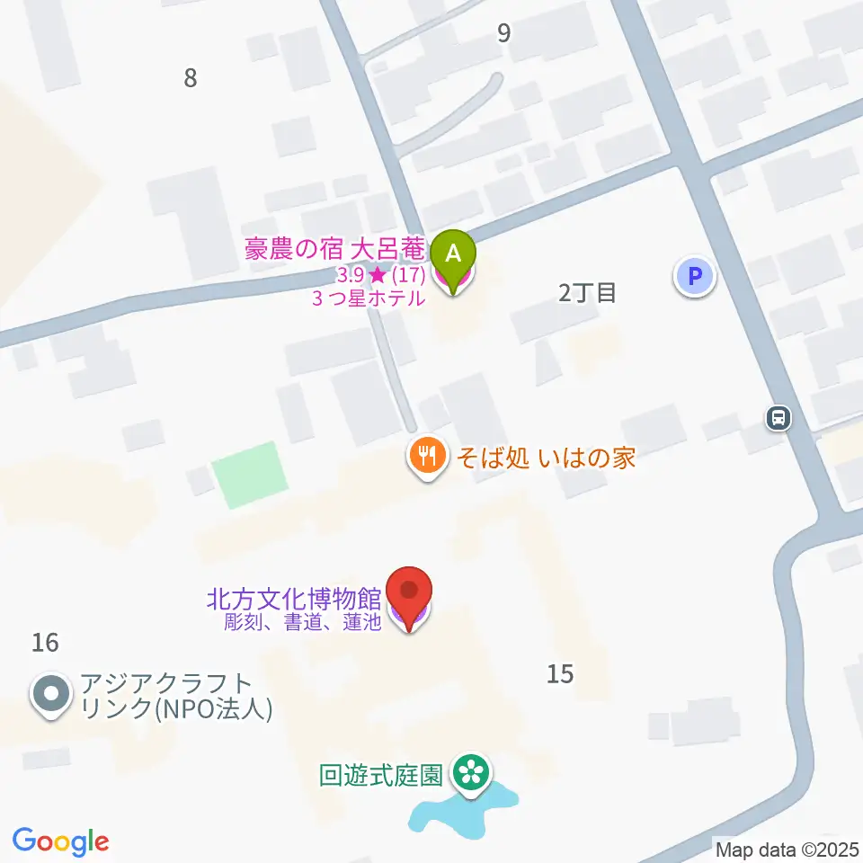 北方文化博物館周辺のホテル一覧地図